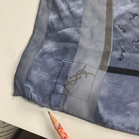 Dark blue sheer metallic YSLinspired lightweight sheer pashmina scarf - Picture 4 of 5